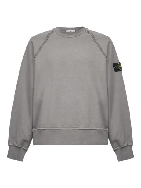 Stone Island Grey brushed organic cotton crewneck sweatshirt