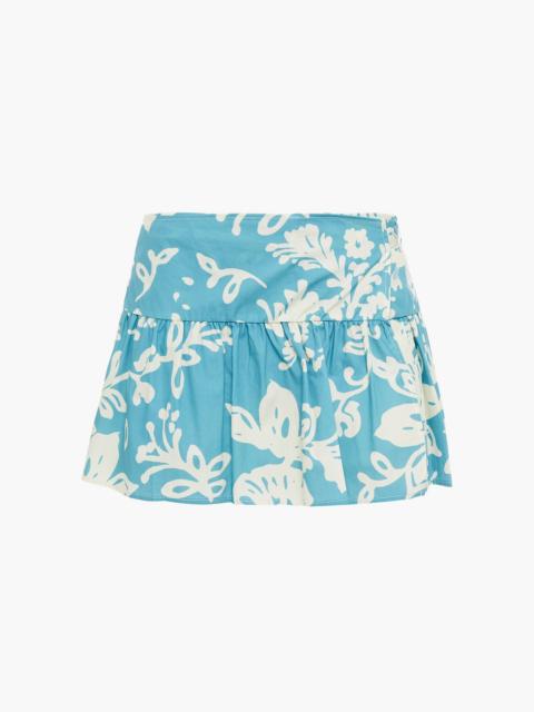 REDValentino Skirt-effect printed cotton-poplin shorts