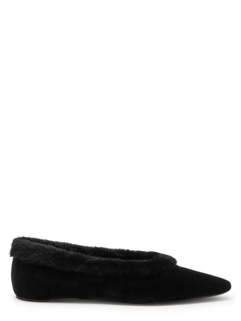 TOTEME Toteme Shearling-trimmed Velvet Flats