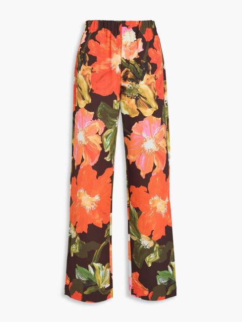 STINE GOYA Fatou floral-print crepe wide-leg pants