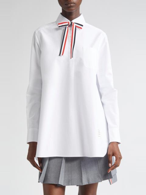 Thom Browne Thom Browne Bow Tie Cotton Oxford Shirt in White at Nordstrom
