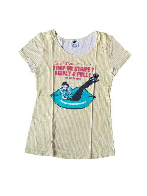 Hysteric Glamour SLY Japanese Brand Graphic Stripe Woman Tee