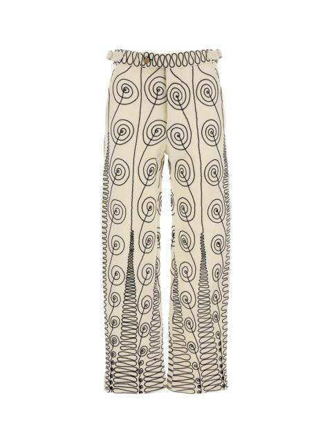 BODE Embroidered wool Quillwork pant