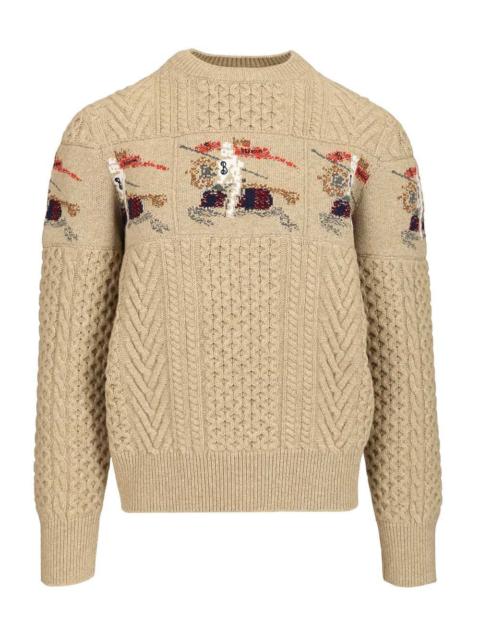 Burberry Burberry Men Ekd Aran Knit Wool Sweater