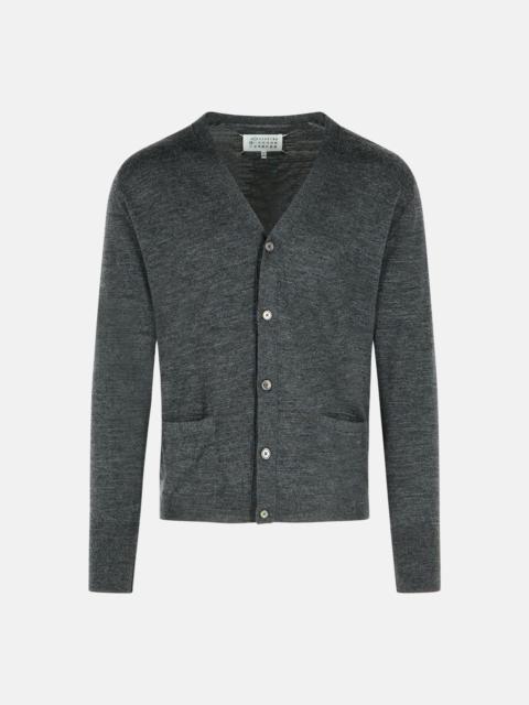 Maison Margiela DARK GREY WOOL BLEND CARDIGAN