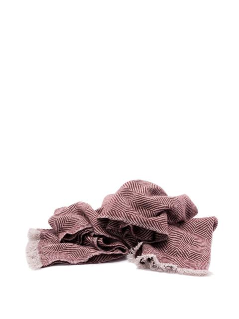 Brunello Cucinelli Men Cashmere Chevron Scarf