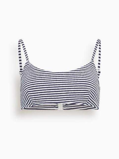 TANYA TAYLOR Seamless Kaia Top in Maritime Blue/Cream Multi