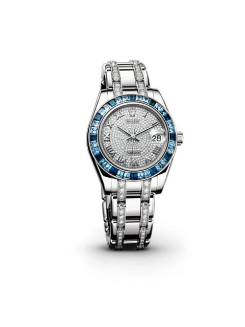 ROLEX Rolex Lady-Datejust Pearlmaster Diamond Pave Dial 18K White Gold (Diamond-Set) Automatic Ladies Watc