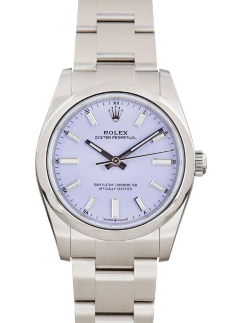 ROLEX Used Rolex Oyster Perpetual 34 Lavender Dial 124200 Stainless Steel