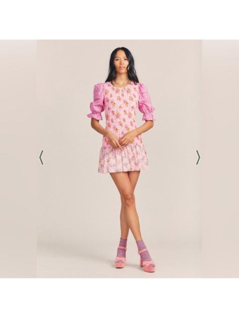 Other Designers LoveShackFancy - New! LoveShack Fancy Pink Floral Lupa Mini Dress Sz XS $395‎