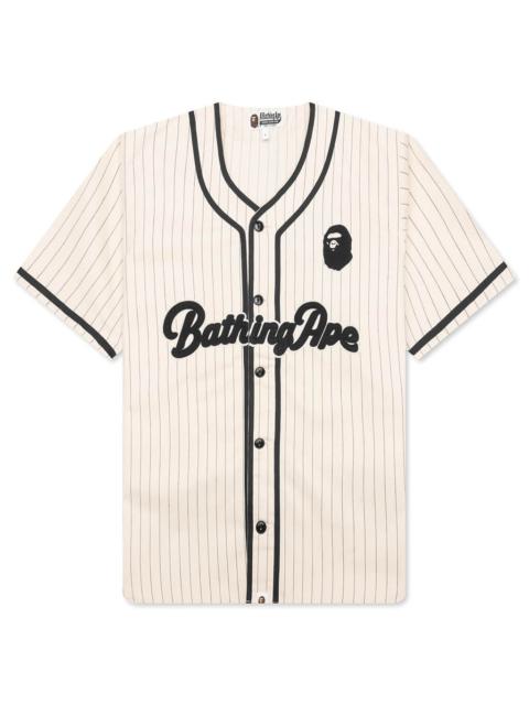 A BATHING APE BASEBALL SHIRT - IVORY