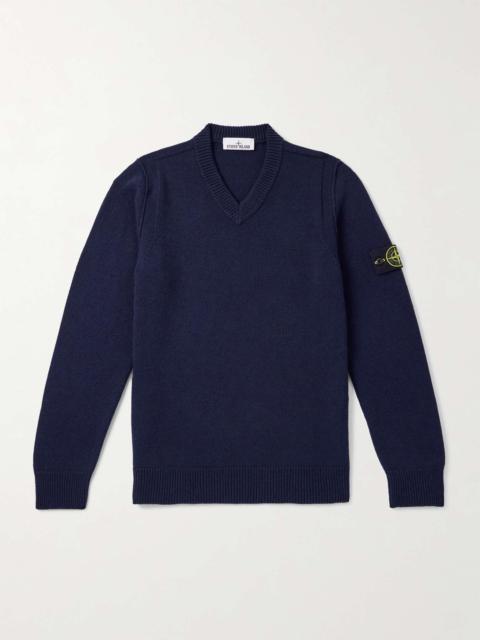 Logo-Appliquéd Wool-Blend Sweater