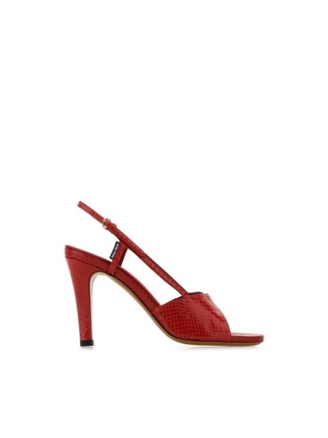 Miu Miu MIU MIU Red Leather 80mm Heel Sandals New & Authentic (Women