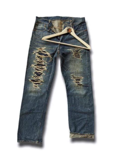 Other Designers Japanese Brand - Distressed patchwork Double Work denim selvedge denim