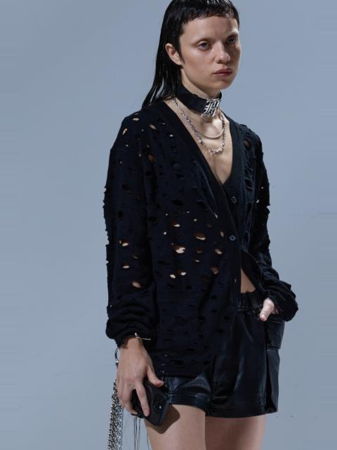 R13 RIPPED BOYFRIEND CARDIGAN