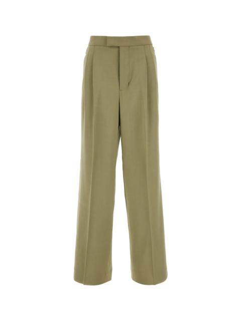 AMI Paris Green viscose blend pant