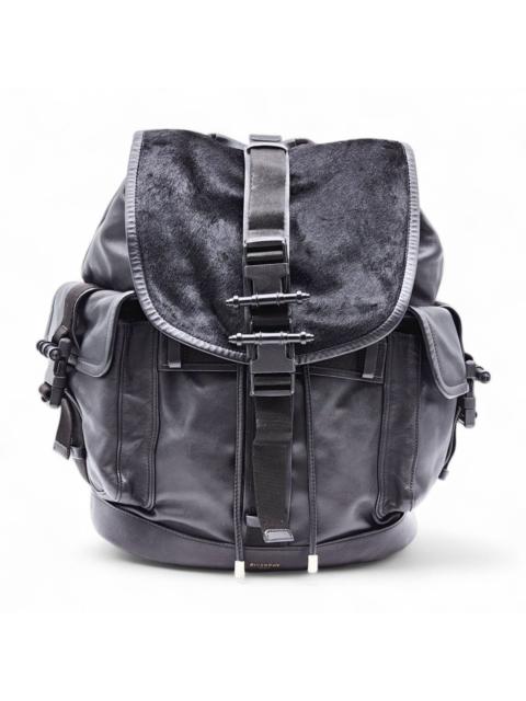 Obsedia Calfskin Large Leather Backpack in Black - mint