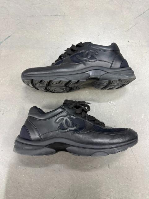 CHANEL Chanel Lambskin CC Logo Black Sneakers