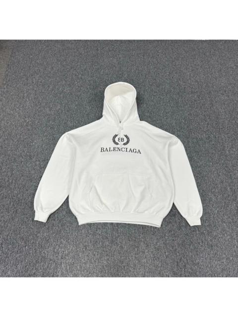 BALENCIAGA Balenciaga White Double B Crown Print Hoodie
