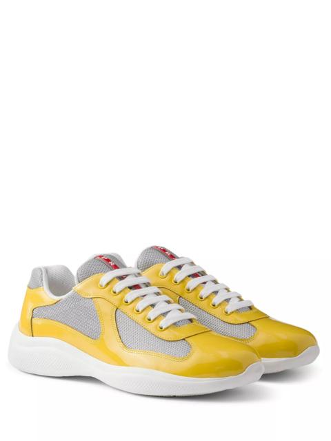 Prada Men's Patent Leather and Technical Fabric America's Cup Sneakers