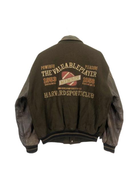 Other Designers Other - Vintage Harvard University Leather Varsity Jacket