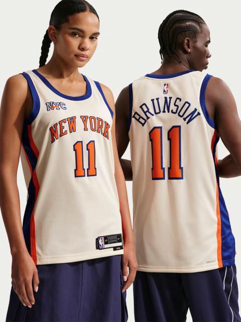 Nike Jalen Brunson New York Knicks City Edition Men's Nike NBA Swingman Jersey