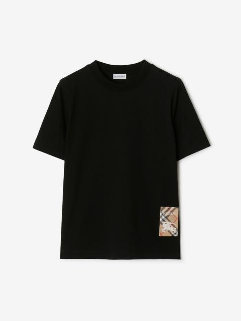 Burberry Check Label Cotton T-shirt