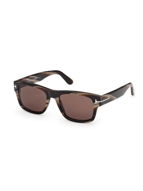 TOM FORD Tom Ford Smith-02 Brown Rectangular Men's Sunglasses FT1303 64E 55