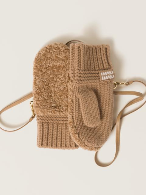 Miu Miu Wool, cashmere and shearling mittens