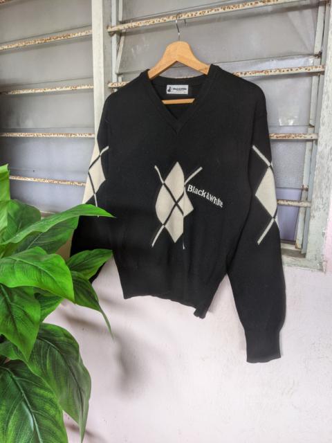 Other Designers Vintage - 🔥 STEALS 🔥 Black & White Sportwear Embroidery Knitwear