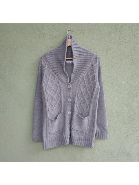 Other Designers Aran Isles Knitwear - Vintage GROVE Grey Colour Knitwear Cardigan