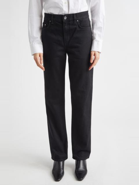 TOTEME TOTEME Low Rise Organic Cotton Straight Leg Jeans in Black at Nordstrom