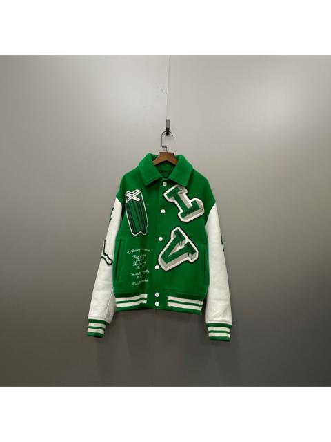 Louis Vuitton LV Patches Embroidery Varsity Leather Jacket