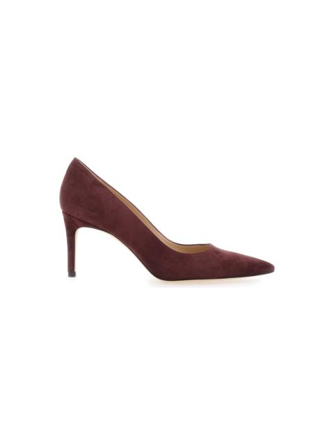 Stuart Weitzman Bordeaux Pumps With Pointed Toe And High Stiletto Heel In Suede Woman