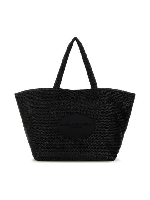 Alexander Wang Black Crochet Xl Punch Shopping Bag