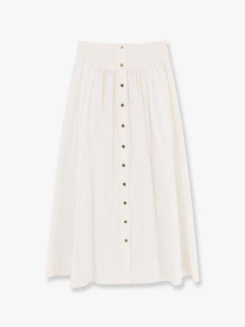 TORY BURCH - Tory Burch Cotton Skirt With Logoed Buttons