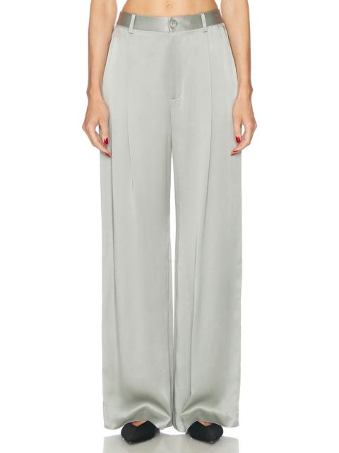 LAPOINTE Satin Relaxed Pleated Pant