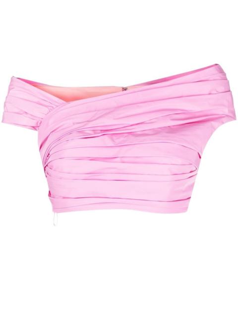 DSQUARED2 pleated off-shoulder cropped top