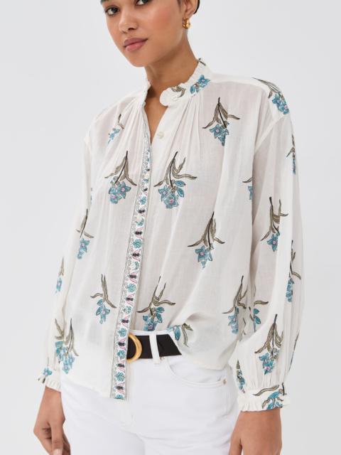 ALIX OF BOHEMIA Poet Sky Mist Flower Blouse