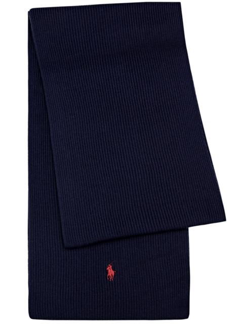 Polo Ralph Lauren Logo-embroidered ribbed wool scarf