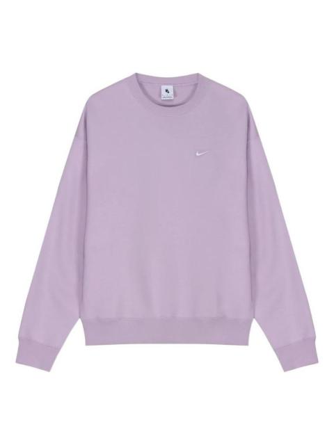Nike Men's Nike Embroidered Logo Solid Color Round Neck Long Sleeves Purple CV0554-530