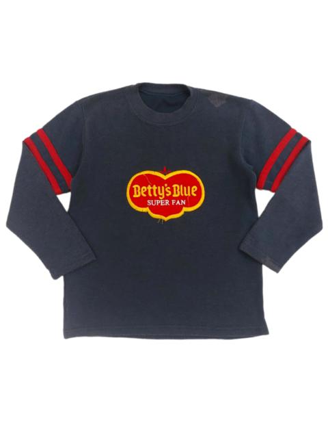Other Designers Designer - RARE! VTG BETTY'S BLUE KENSHO ABE "SUPER FAN" SWEATER
