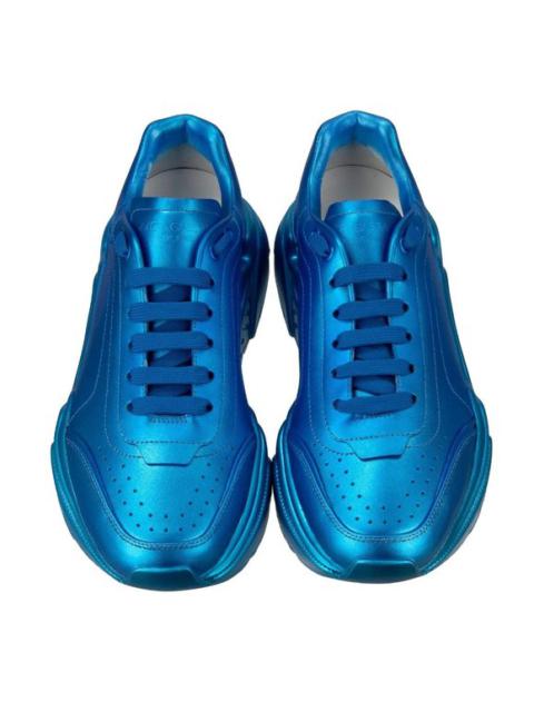 Dolce & Gabbana Woman Lace Plateau Sneaker Shoes DAYMASTER Metal Blue 40 13023