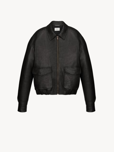 SAINT LAURENT SHORT JACKET IN BUBBLED LAMBSKIN