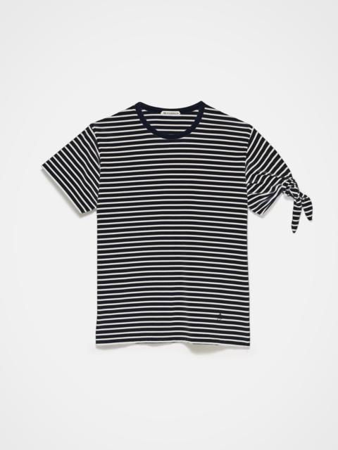JW Anderson MENS SLEEVE KNOT T-SHIRT IN NAVY & ECRU