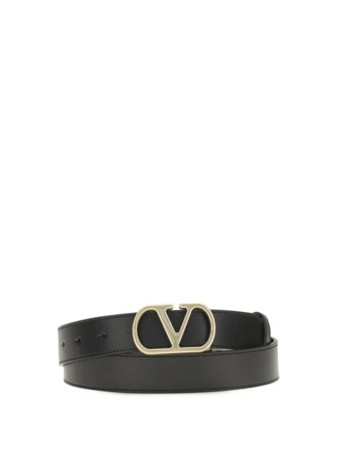 Valentino Valentino Garavani VLogo Signature Leather Belt Black