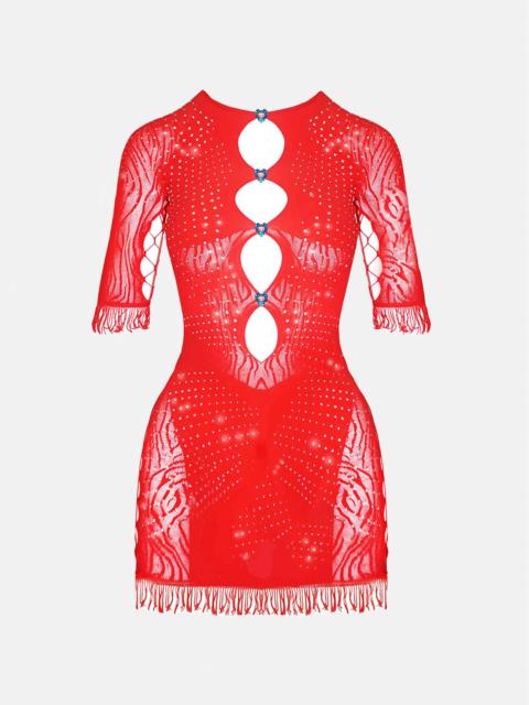 POSTER GIRL RHINESTONED MIRANDA DRESS HEARTBREAKER