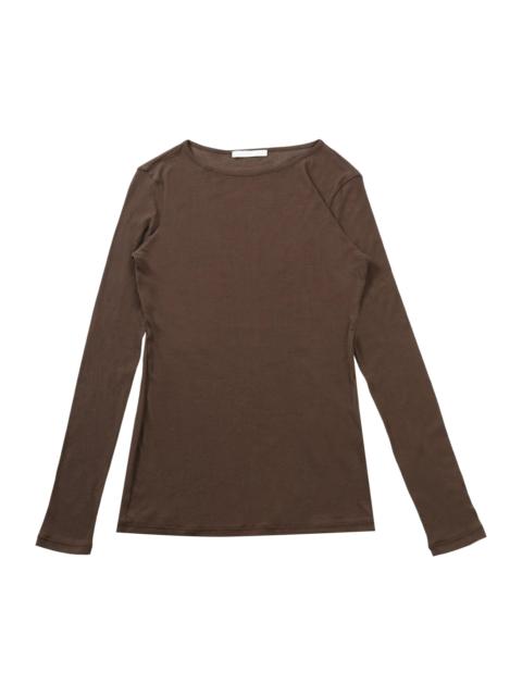Amomento Sheer Long-Sleeve Tee 'Brown'