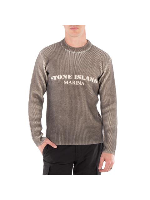 Stone Island Stone Island Men's Walnut Marina Printed Wool Blend Sweater