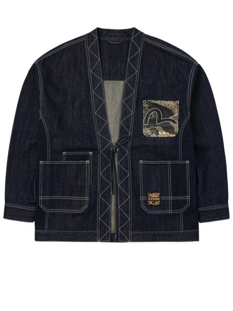 EVISU Multi-Pocket with Brocade Patch Relax Fit Denim Kimono